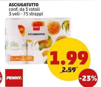PENNY Asciugatutto conf. da 3 rotoli 3 veli-75 strappi offerta