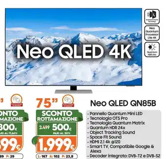 Expert Neo QLED QN85B 75" offerta