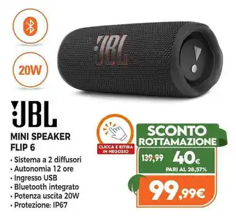 Expert JBL Mini Speaker Flip 6 offerta