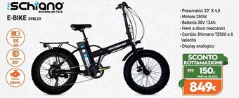 Expert Schiano E-Bike EFBL20 offerta