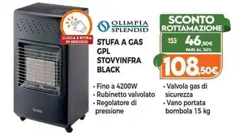 Expert Olimpia Splendid Stufa a Gas GPL Stovyinfra Black offerta
