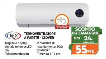 Expert Argo Termoventilatore a Parete - Clover offerta