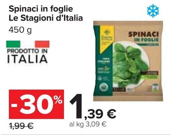 Spinaci in foglie Le Stagioni d' Italia 450 g
