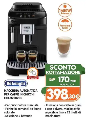 Expert DeLonghi Macchina Automatica per Caffè in Chicchi ECAM29021B offerta