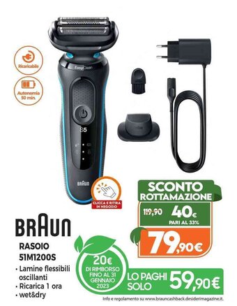 Expert Braun Rasoio 51M1200S offerta