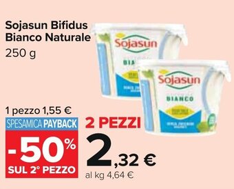 Sojasun Bifidus Bianco Naturale 250 g 2 pezzi