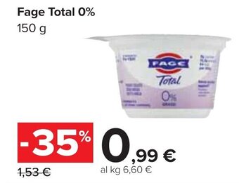 Carrefour Fage Total 0% 150 g offerta