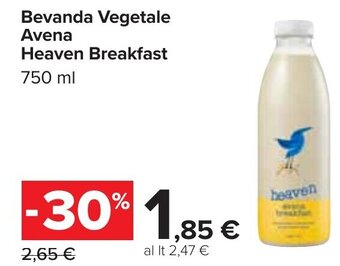 Carrefour Heaven Breakfast Bevanda Vegetale Avena 750 ml offerta
