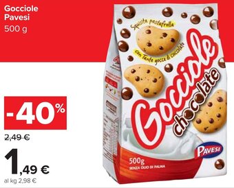 Carrefour Gocciole Pavesi 500 g offerta