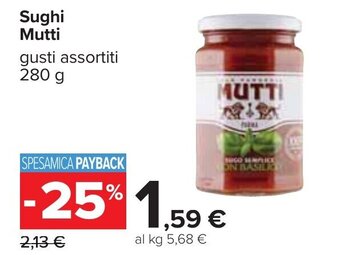 Carrefour Mutti Sughi gusti assortiti 280 g offerta