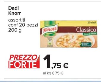 Carrefour Knorr Dadi assortiti conf 20 pezzi 200 g offerta