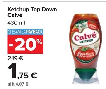 Carrefour Calvé Ketchup Top Down 430 ml offerta