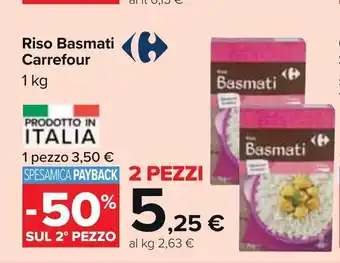 Basmati Riso Carrefour 1 Kg 2 pezzi