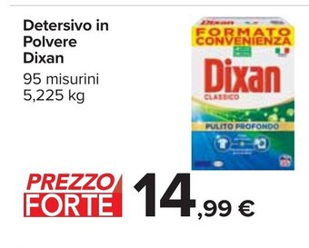 Carrefour Dixan Detersivo in Polvere 95 misurini 5,225 kg offerta