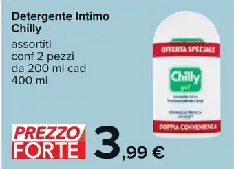 Carrefour Chilly Detergente Intimo assortiti conf 2 pezzi da 200 ml cad 400 ml offerta
