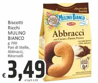 Paghi Poco Mulino Bianco Biscotti Ricchi g 700 Pan di Stelle, Abbracci, Ritornelli offerta