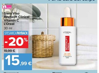 Carrefour L'Oreal Siero Viso Revitalift Clinical Vitamin C 30 ml offerta
