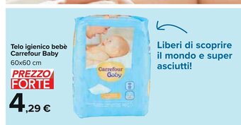 Carrefour Carrefour Baby Telo igienico bebè 60x60 cm offerta