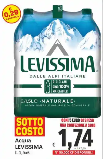 Paghi Poco Levissima Acqua lt 1,5x6 offerta