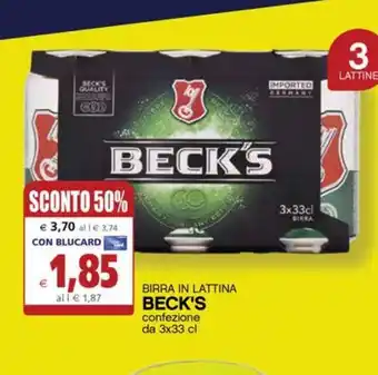 Il Gigante Birra in lattina beck's offerta