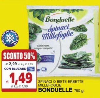 Il Gigante Spinaci o biete erbette millefoglie bonduelle offerta