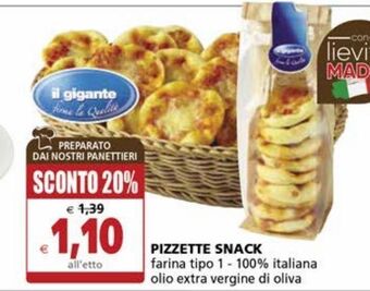 Il Gigante Pizzette snack offerta