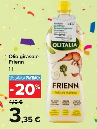 Carrefour Olitalia Frienn Olio Girasole 1 l offerta