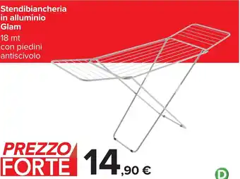 Carrefour Stendibiancheria In Alluminio Glam 18 mt Con Piedini Antiscivolo offerta