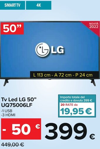 Carrefour LG TV LED 50" UQ75006LF offerta