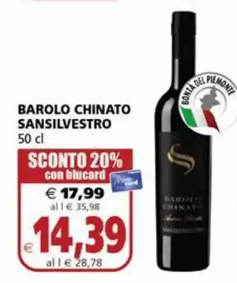 Il Gigante Barolo chinato sansilvestro offerta