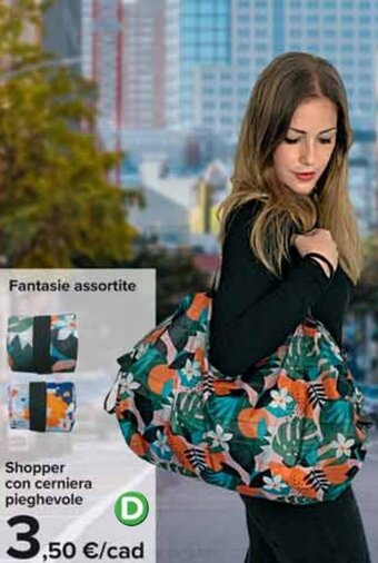 Shopper Con Cerniera Pieghevole