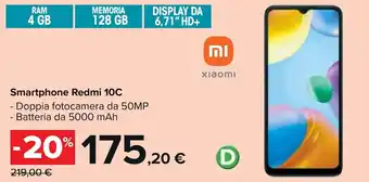 Carrefour Xiaomi Redmi 10c Smartphone offerta
