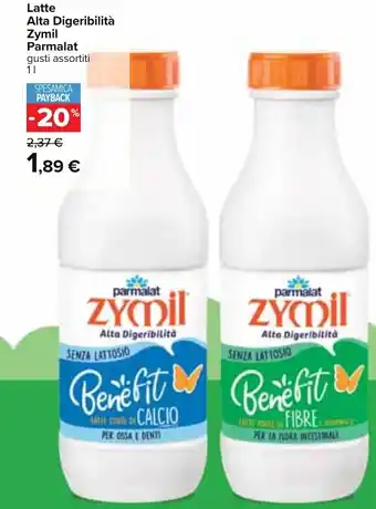 Carrefour Parmalat Zymil Latte Alta Digeribilità Gusti Assortiti 1 l offerta