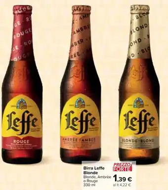 Carrefour Leffe Birra Blonde Ambrèe o Rouge 330 ml offerta
