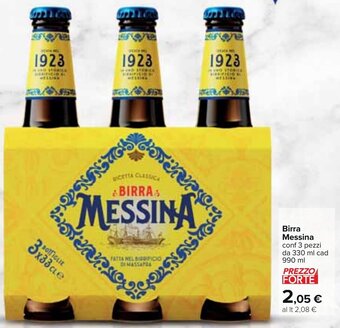 Carrefour Messina Birra Conf 3 Pezzi da 330 ml cad 990 ml offerta