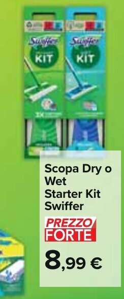 Carrefour Swiffer Scopa Dry o Wet Starter Kit offerta