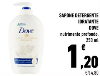 Conad Dove Sapone Detergente Idratante Nutrimento Profondo 250 ml offerta