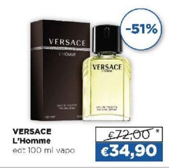 Acqua & Sapone Versace L'Homme edt 100 ml vapo offerta