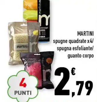 Conad Martini spugne quadrate x4 / spugna esfoliante/guanto corpo offerta
