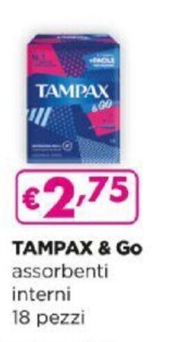 Acqua & Sapone Tampax & Go assorbenti interni 18 pezzi offerta
