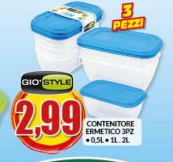 Risparmio Casa Gio Style Contenitore Ermetico 3pz 0,5L / 1L / 2L offerta