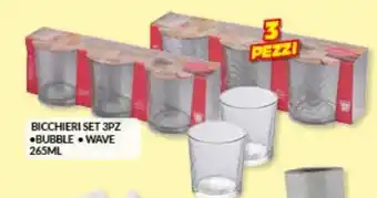 Risparmio Casa Bicchieri Set 3pz bubble/Wave 265ml offerta