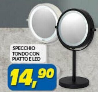 Risparmio Casa Specchio Tondo con Piatto e Led offerta