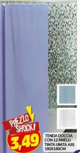 Risparmio Casa Tenda Doccia con 12 Anelli Tinta Unita Ass 180x180cm offerta