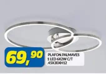 Risparmio Casa Plafon. Palmaves 1 LED 6X2W C/T 45X30XH12 offerta
