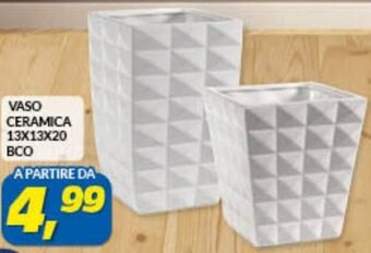 Vaso Ceramica 13x13x20 BCO
