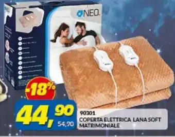 Risparmio Casa 90301 Coperta Elettrica Lana Soft Matrimoniale offerta