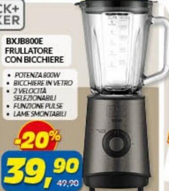 Black+Decker BXJB800E Frullatore con Bicchiere