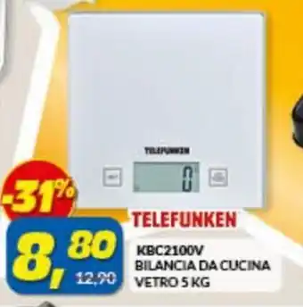 Risparmio Casa Telefunken Bilancia da Cucina Vetro 5 kg offerta