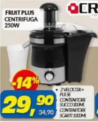 Risparmio Casa Creo Fruit Plus Centrifuga 250W offerta